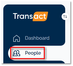 Menu with People list item selected in a red callout